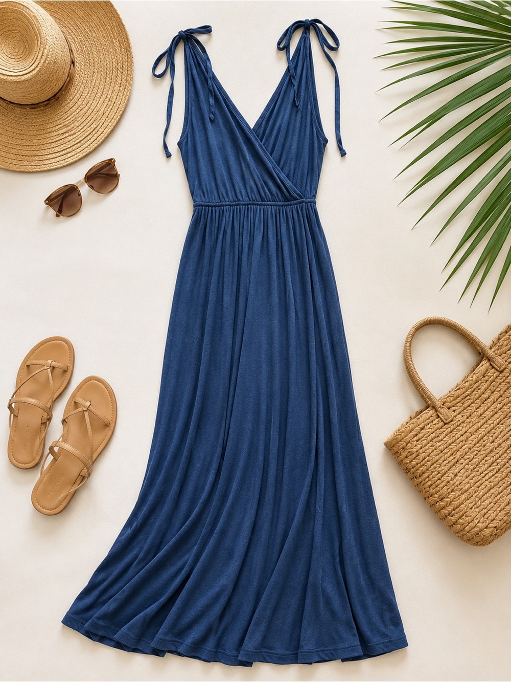 Rolla Coster Blue Maxi Dress Small Sleeveless Surplice V Neck Boho